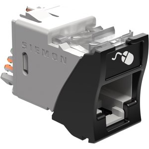 Siemon U6-H01NB CAT6 UltraMAX UTP Outlet, Hybrid Flat / Angled Mounting, Black, Punch-Down, RJ45, T568A/B, Bulk Pack
