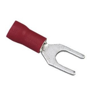 IDEAL 83-7121 Vinyl Insulated Spade Terminal, Tab Stud Size #8, #22-18 AWG, Red, 25-Pack