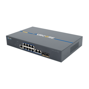 AurCore AES2001 AES2000 Series Layer 2+ Managed Gigabit Ethernet Switch, 8 GE RJ45 Ports, 2 GE RJ45 Ports, 2 GE SFP Uplink Ports