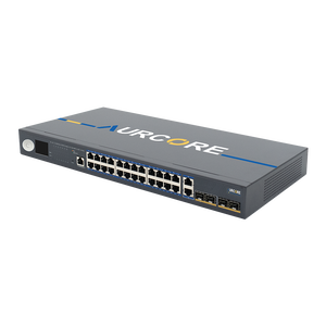 AurCore AES2011P AES2000 Series Layer 2+ Managed PoE+ Gigabit Ethernet Switch with LCD, 24 GE PoE+ RJ45 Ports, 2 GE Combo Ports, 2 GE SFP Uplink Ports