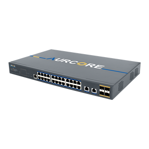 AurCore AES4102 AES4000 Series Layer 3 Managed Multi-Gigabit Ethernet Switch, 24 2.5GE RJ45 Ports, 2 10GE RJ45 Uplink Ports, 4 10GE SFP+ Uplink Ports