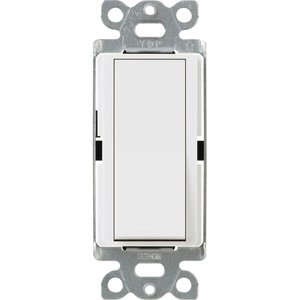 Lutron CA-1PS-WH Claro Single Pole, On / Off Rocker Switch, 15A, Gloss Finish, White