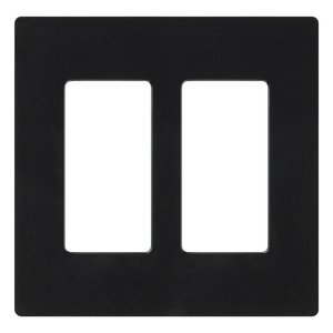 Lutron CW-2-BL Claro 2 Gang Wall Plate for Decorator / Designer Paddle Switches and Dimmers, Gloss Finish, Black