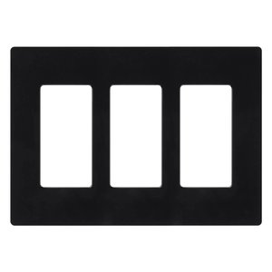 Lutron CW-3-BL Claro 3 Gang Wall Plate for Decorator / Designer Paddle Switches and Dimmers, Gloss Finish, Black