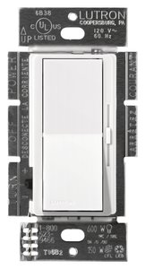 Lutron DVCL-153P-WH Diva LED+ Dimmer Switch, 150W LED, Single Pole / 3-Way, No Neutral Required, 120V, White