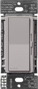 Lutron DVRF-5NE-GR Diva Smart ELV+ Dimmer Switch for Caseta Systems, Phase Selectable, 250W LED / 400VA MLV / 500W ELV, Neutral Required, 120V, Gray