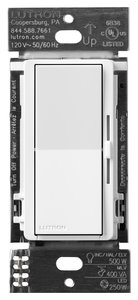 Lutron DVRF-5NE-WH Diva Smart ELV+ Dimmer Switch for Caseta Systems, Phase Selectable, 250W LED / 400VA MLV / 500W ELV, Neutral Required, 120V, White