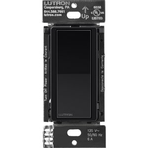 Lutron DVRF-AS-BL Claro Smart Accessory Switch for Diva Smart Dimmer Switch / Claro Smart Switch, Multi-Location On / Off, Black