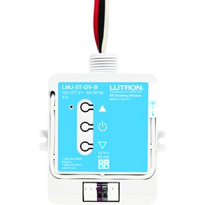 Lutron LMJ-5T-DV-B RF 0-10V Dimming Module Control, 5A Switching, 60mA 0-10V Dimming, 120 / 277V