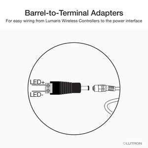 Lutron LU-BP1 Barrel-to-Terminal Adapters for Lumaris Wireless Controllers to Hardwired Power Interface, 3-Pack