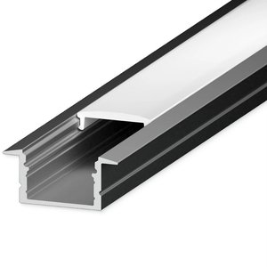 Lutron LU-RR1-K LED Tape Light Flanged Extrusion Bundle, Recessed-Mount, 8FT, Aluminum Channel, Frosted Lens, Accessories Included