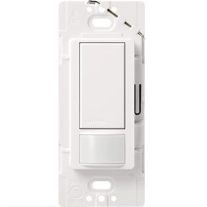Lutron MS-OPS2-WH Maestro Motion Sensor Switch, Ground or Neutral Required, 2A Lighting, 120V, Single Pole, White