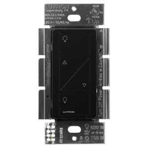 Lutron PD-6WCL-BL Caseta Original Smart Dimmer Switch, 150W LED, No Neutral Required, 120V, Black