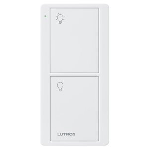 Lutron PJ2-2B-GWH-L01 2-Button Pico Smart Remote, with Light Icons, White