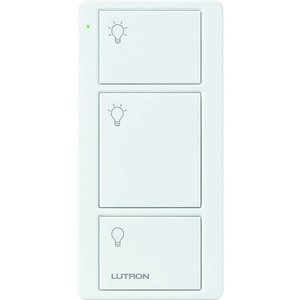 Lutron PJ2-3B-GWH-L01 3-Button Original Pico Smart Remote, with Light Icons, White