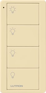 Lutron PJ2-4B-GIV-L31 4-Button, Scene Control, Pico Smart Remote, with Light Icons, Ivory