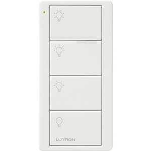 Lutron PJ2-4B-GWH-L31 4-Button, Scene Control, Pico Smart Remote, with Light Icons, White