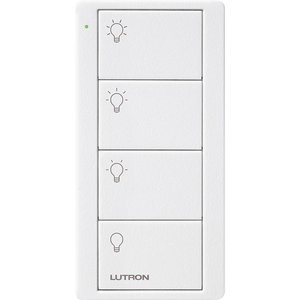Lutron PJ2-4B-TSW-L31 4-Button, Scene Control, Pico Smart Remote, with Light Icons, Snow White