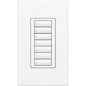 Lutron QSWS2-7BI-WH Grafik Eye QS seeTouch QS Wallstation, 7-Button Wallstation, Insert, Matte Finish, White