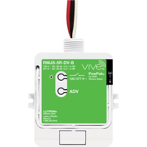 Lutron RMJS-5R-DV-B Vive PowPak Relay Module with Softswitch, 5A General Purpose, 120 / 277V