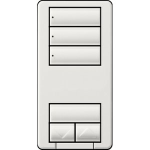 Lutron RRD-HN3S-WH seeTouch LED+ Hybrid Keypad, Works with RA3 Systems, 100W LED, 3 Scene with 1 Raise / Lower, Neutral Required, 120V, White