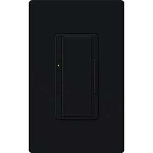 Lutron RRD-PRO-BL Maestro RF PRO LED+ Dimmer, Works with RA2 / RA3 Systems, Phase Selectable, LED / ELV / MLV, Neutral Optional, 120V, Black