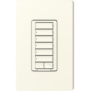 Lutron RRD-W6BRL-BI seeTouch Wall Keypad, Works with RA3 Systems, 6 Button with 1 Raise / Lower, Neutral Required, 120V, Biscuit