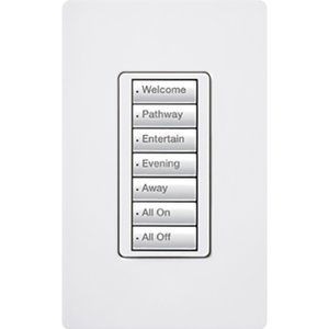 Lutron RRD-W7B-BR seeTouch Wall Keypad, Works with RA3 Systems, 7 Button, Neutral Required, 120V, Brown