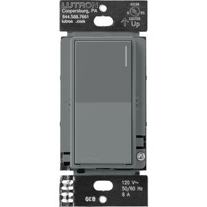 Lutron RRST-8ANS-SL Sunnata RF Neutral Switch for RA3 Systems, 8A, Single Pole / Multi-Location, Neutral Required, 120V, Slate