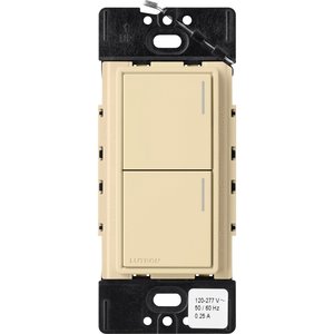 Lutron RRST-HN2B-IV Sunnata RF 2-Button Hybrid Keypad for RA3 Systems, 150W LED, Neutral Required, Single Pole, 120V, Ivory