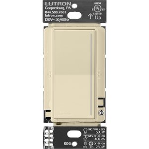 Lutron RRST-PRO-N-SD Sunnata RF PRO LED+ Touch Dimmer for RA3 Systems, Phase Selectable, LED / ELV / MLV, Neutral Required, 120V, Sand