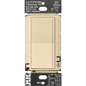Lutron RRST-PRO-N-IV Sunnata RF PRO LED+ Touch Dimmer for RA3 Systems, Phase Selectable, LED / ELV / MLV, Neutral Required, 120V, Ivory