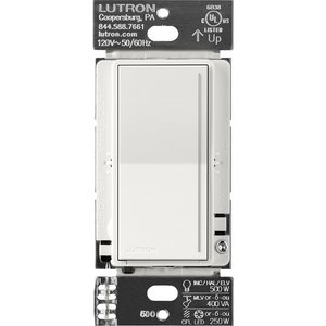 Lutron RRST-PRO-N-RW Sunnata RF PRO LED+ Touch Dimmer for RA3 Systems, Phase Selectable, LED /  ELV /  MLV, Neutral Required, 120V, Architectural White