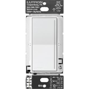 Lutron RRST-RD-SW Sunnata RF Companion Touch Dimmer for RA3 Systems, Multi-Location Remote Dimmer, Not for Stand-Alone Use, 120V, Snow White