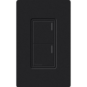 Lutron RRST-W2B-MN Sunnata RF 2-Button Wall Keypad for RA3 Systems, Neutral Required, 120-277V, Midnight
