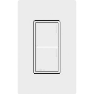 Lutron RRST-W2B-WH Sunnata RF 2-Button Wall Keypad for RA3 Systems, Neutral Required, 120-277V, White