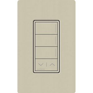 Lutron RRST-W3RL-CY Sunnata RF 3-Button Raise / Lower Wall Keypad for RA3 Systems, Neutral Required, 120-277V, Clay