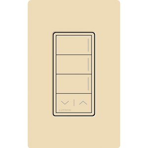 Lutron RRST-W3RL-IV Sunnata RF 3-Button Raise / Lower Wall Keypad for RA3 Systems, Neutral Required, 120-277V, Ivory