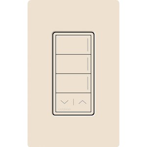 Lutron RRST-W3RL-LA Sunnata RF 3-Button Raise / Lower Wall Keypad for RA3 Systems, Neutral Required, 120-277V, Light Almond