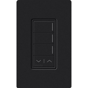 Lutron RRST-W3RL-MN Sunnata RF 3-Button Raise / Lower Wall Keypad for RA3 Systems, Neutral Required, 120-277V, Midnight