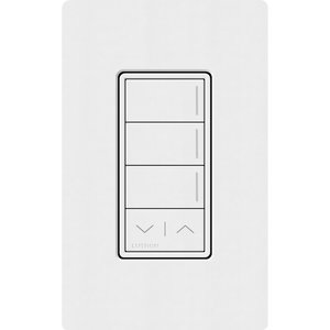 Lutron RRST-W3RL-SW Sunnata RF 3-Button Raise / Lower Wall Keypad for RA3 Systems, Neutral Required, 120-277V, Snow White