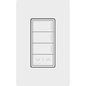 Lutron RRST-W3RL-WH Sunnata RF 3-Button Raise / Lower Wall Keypad for RA3 Systems, Neutral Required, 120-277V, White