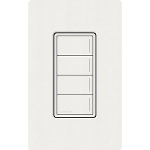 Lutron RRST-W4B-GL Sunnata RF 4-Button Wall Keypad for RA3 Systems, Neutral Required, 120-277V, Glacier White