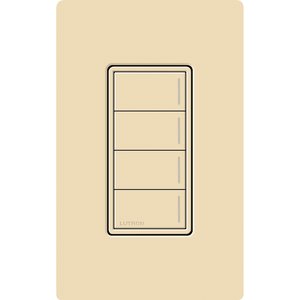 Lutron RRST-W4B-IV Sunnata RF 4-Button Wall Keypad for RA3 Systems, Neutral Required, 120-277V, Ivory