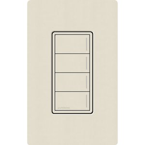 Lutron RRST-W4B-PM Sunnata RF 4-Button Wall Keypad for RA3 Systems, Neutral Required, 120-277V, Pumice