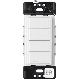 Lutron RRST-W4B-WH Sunnata RF 4-Button Wall Keypad for RA3 Systems, Neutral Required, 120-277V, White