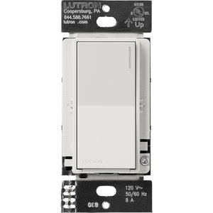 Lutron RRST-8ANS-LG Sunnata RF Neutral Switch for RA3 Systems, 8A, Single Pole / Multi-Location, Neutral Required, 120V, Lunar Gray