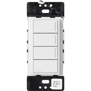 Lutron RRST-HN3RL-WH Sunnata RF 3-Button with Raise / Lower Hybrid Keypad for RA3 Systems, 150W LED, Neutral Required, Single Pole, 120V, White