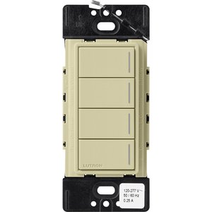 Lutron RRST-HN4B-SA Sunnata RF 4-Button Hybrid Keypad for RA3 Systems, 150W LED, Neutral Required, Single Pole, 120V, Sage