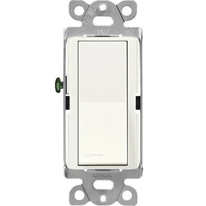 Lutron SC-1PS-BI Claro Single Pole, On / Off Rocker Switch, 15A, Satin Finish, Biscuit